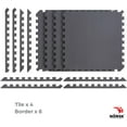 thumbnail image 2 of Norsk Reversible Gym Exercise Mats 3/4" Thick EVA Interlocking Foam Tiles, Perfect Home Gym Flooring, 12 Tiles & 24 Trim Pieces, 48 Sq. Ft. Reversible, Gray/Black, 2 of 9