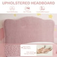 thumbnail image 4 of KATIDAP Twin Size Upholstered single bed frame with scalloped headboard, lambswool, firm platform bed, no box spring required, Wooden Slats, Noise Free, Pink, 4 of 7