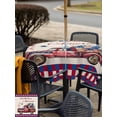 thumbnail image 6 of Square Outdoor Tablecloth with Umbrella Hole 4th of July Outside Table Cloth Waterproof Patio Table Cover Red Blue Plaid Truck Floral Independence Day Zipper Tablecloths for Picnic Camping 54x54 Inch, 6 of 8