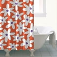 thumbnail image 4 of Orange Daisy Flower White Petals Pattern Shower Curtain 84"x72" ,Bathroom Decorative Shower Curtains Set with 12 Hooks,Modern Waterproof Washable Shower Curtain, 4 of 6