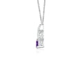 thumbnail image 2 of ANGARA Natural Trillion Amethyst Solitaire Pendant with Diamond Swirl in 14K White Gold for Women (Size-4mm) | February Birthstone, Anniversary, Jewelry Gift for Women | Natural Amethyst Necklace, 2 of 9