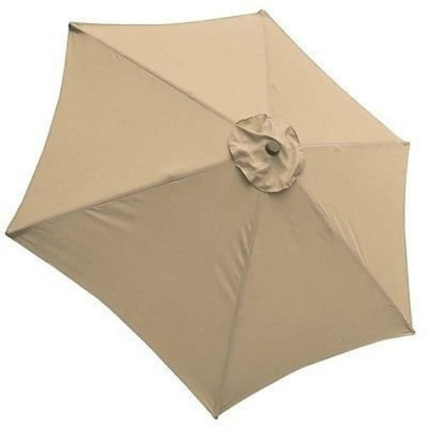 Jtw 9 Ft Outdoor Waterproof Color Anti Fade Patio Umbrella Replacement Polyester Canopy Top For 6 Ribs Market Uv Blocking Tan Cover Walmart Com Walmart Com