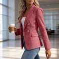 thumbnail image 4 of Womens Tweed Blazers Business Casual Long Sleeve Double Breasted Jackets Open Front Elegant Work Coat with Pockets, 4 of 8