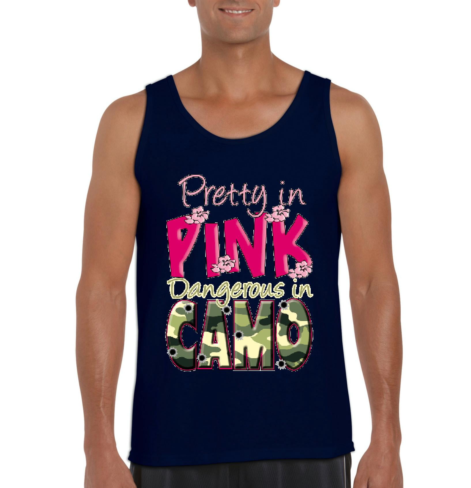 Artix Mens Pretty in Pink Dangerous in Camo Tank Top