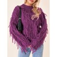 thumbnail image 4 of FAROOT Chandail en Tricot pour Femmes Manches Longues Col Rond à Pompons chandail-Over Uni Mode Urbaine, 4 of 9