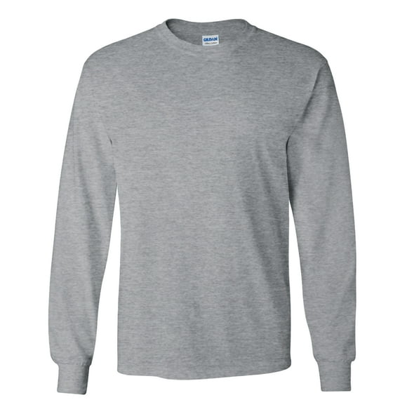 Gildan Mens Plain Crew Neck Ultra Cotton Long Sleeve T-Shirt