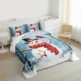 thumbnail image 3 of jejeloiu Kawaii Snowmen Bedding Comforter Set,Merry Christmas Twin Comforter Sets,Red White Blue Bedding Set For Childrem,Ultra Soft Home Decor Reversible,2pcs, 3 of 8