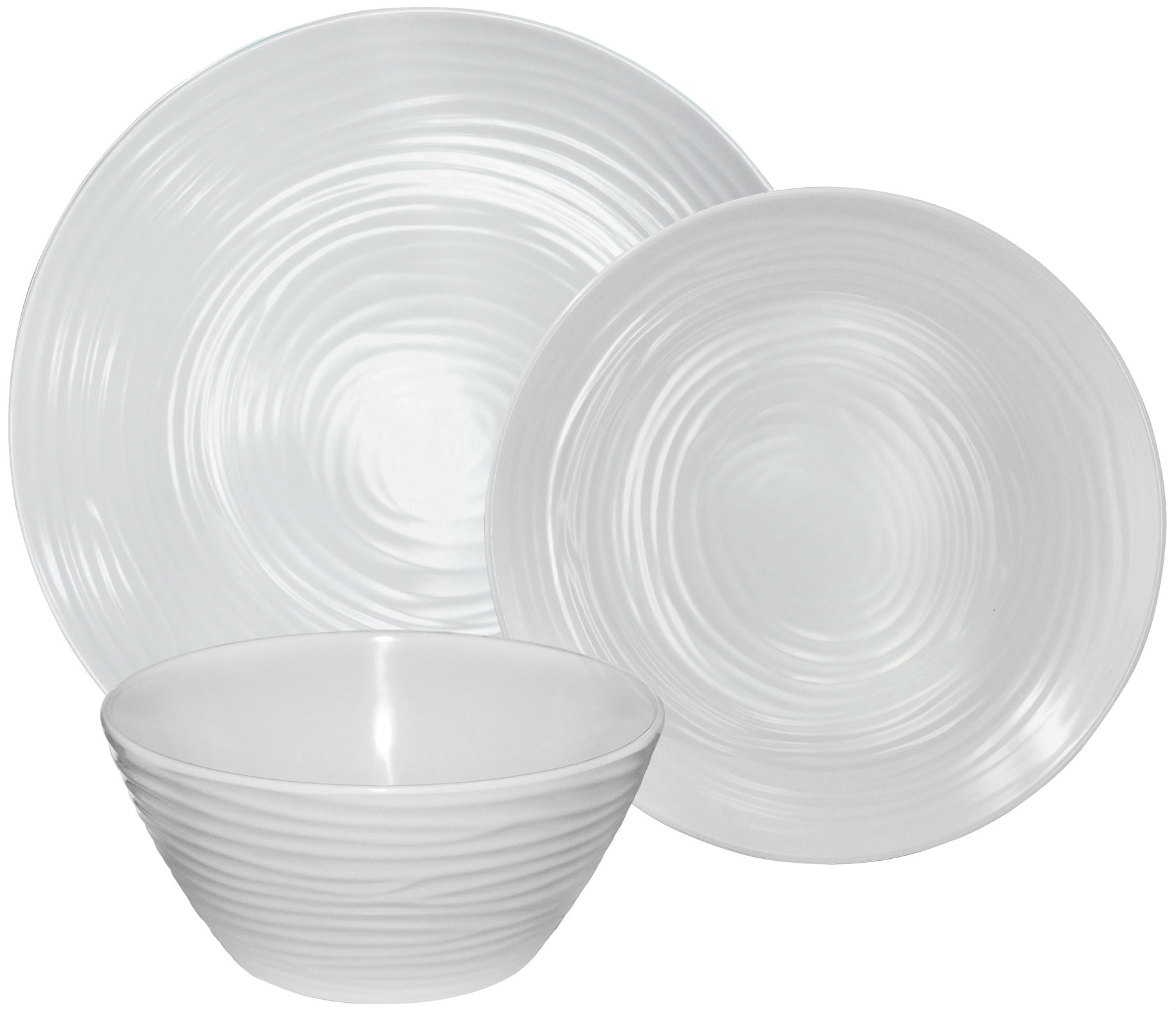 Amhomel 12-Piece White Porcelain Dinner Plate Set