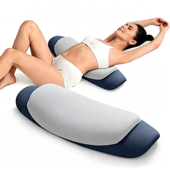 MOONORAH Lumbar Support Pillow for Bed, Memory Foam Ergonomic Lower Back Support Waist Pillow for Side Back and Stomach Sleepers, Wedge Lumbar Pillow with Removable Washable Cover