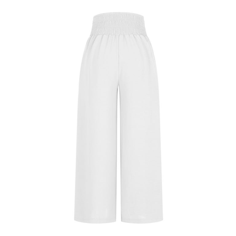 Jyeity Fashion Nova, Spring/Versatile Wide Leg Pants Satin Cargo Pants For  Women White Size XL(US:10)