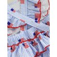 thumbnail image 5 of 4th of July Baby Girl Outfits Striped Flag Print Fly Sleeve Ruffle Romper Backless Bodysuit Headband Set Newborn Infant Cute Summer Clothes, 5 of 7