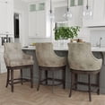 thumbnail image 6 of Hillsdale Creekside 25.75" Faux Leather & Wood Counter Stool in Taupe/Brown, 6 of 13