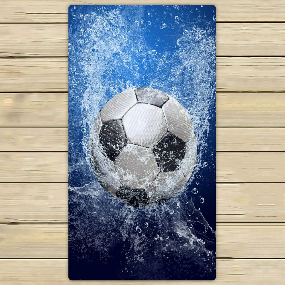 PHFZK Sports Towel, Football Soccer Ball on Water Hand Towel Bath