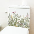 thumbnail image 3 of Pegatinas para tapa de asiento de inodoro, hojas de plantas, flores, hojas verdes, calcomanías florales para tapa de inodoro, pegatina impermeable para decoración de cisterna de baño, 3 of 7