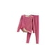 thumbnail image 1 of Jumpingount Conjunto de ropa interior térmica para mujer, calzoncillos largos cómodos para clima frío y cálido, ropa interior de cuello Ropa interior Rosa Roja L, 1 of 6