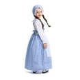 thumbnail image 4 of Fainosmny Kids Child Girls Farm Flower Shop Girl Dress Long Sleeve Plaid Princess Dress Apron With Hat Set Carnival Party Dress Performance Soft Casual Classic for Girls Clothes Outfits, 4 of 7