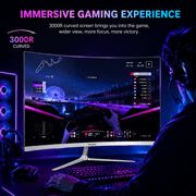 Gawfolk 24.5 Gaming Monitor Curved 1080P 120Hz with Built-in Speakers,Upports 75×75mm Wall Mount, Black