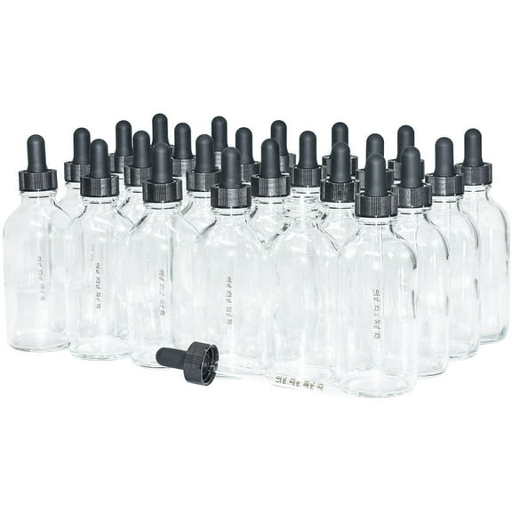 4 oz. Clear Boston Round with Black Graduated Glass Dropper (22/400) (V23) (V25)
