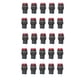 thumbnail image 2 of Interruptor de botón JAAS 25 Piezas Autobloqueo momentáneo 5 pines 16 mm con luz 24 V kit Para equipos color rojo, 2 of 5