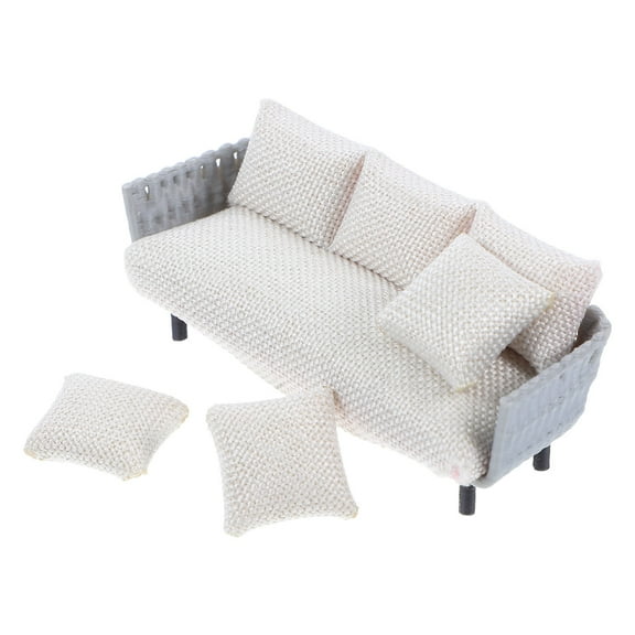 HOOWIFFY Small Doll Chair Stool 1 Set Resin Beige For Garden Model Display