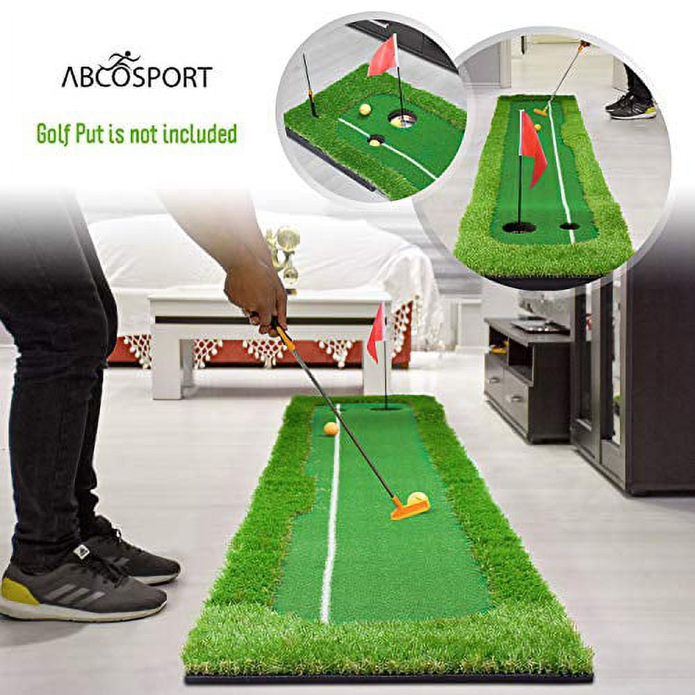 Abco Tech Mini Golf Indoor Kit | Portable Mini-Golf Mat with Set of 6 Clubs  and 1 Shot Maker Club