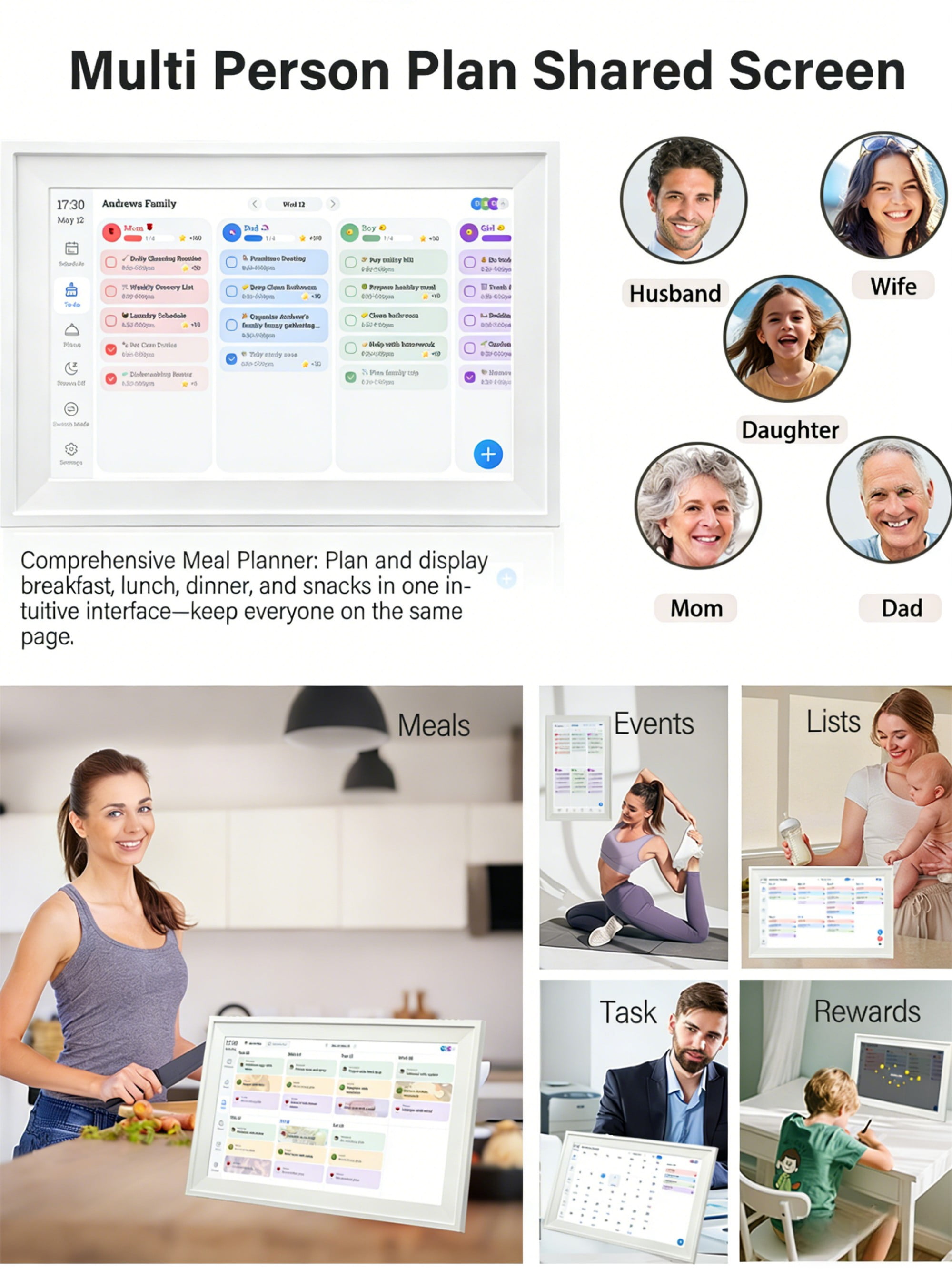 LSFA 10.1 Inch Digital Calendar Chore Chart – HD Wi-Fi Digital Photo Frame