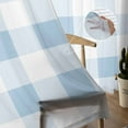 thumbnail image 5 of Buffalo Plaid Blue, Semi Sheer Curtains 63 Inch Length 2 Panels Set, Country French Simple White Lattice Sheer Kitchen Curtain Privacy Voile Window Curtain for Living Room Bedroom Rod Pocket Drapes, 5 of 7