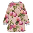 thumbnail image 6 of Girls' long-sleeved dress Pink Peaches Girls' A-line dress with ribbed cuffs Soft and comfortable, 6 of 6