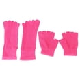 thumbnail image 1 of Chaussettes et Gants de Yoga Sans Poignée avec Points en Silicone (Rouge Rose), 1 of 7