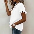 thumbnail image 5 of Guluxicc Women's Blouses Dressy Boho Casual Ruffle Short Sleeve Tops Business Outfits Ladies Summer 2025 Trendy Work Shirts, 5 of 6
