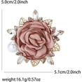 thumbnail image 3 of Rose Brooches for Women, Exquisite Satin Fabric Flower Lapel Pins Retro and Elegant Pearl Brooches Dress Set Accessories Wedding Bride Jewelry, 3 of 7