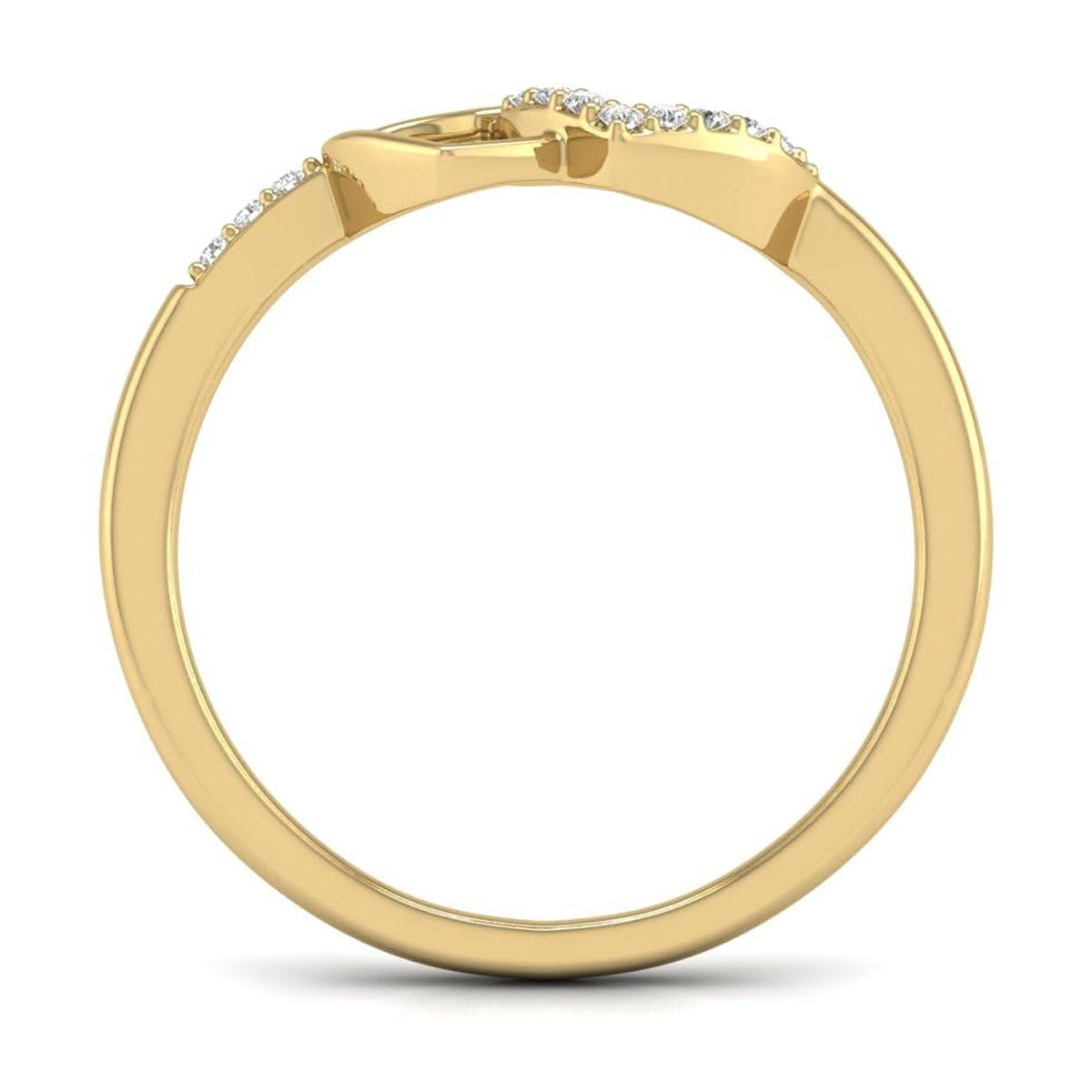 TimeLe$$ Classics Double Heart Natural Diamond Ring in 10K Yellow Gold (Ring Size 10)