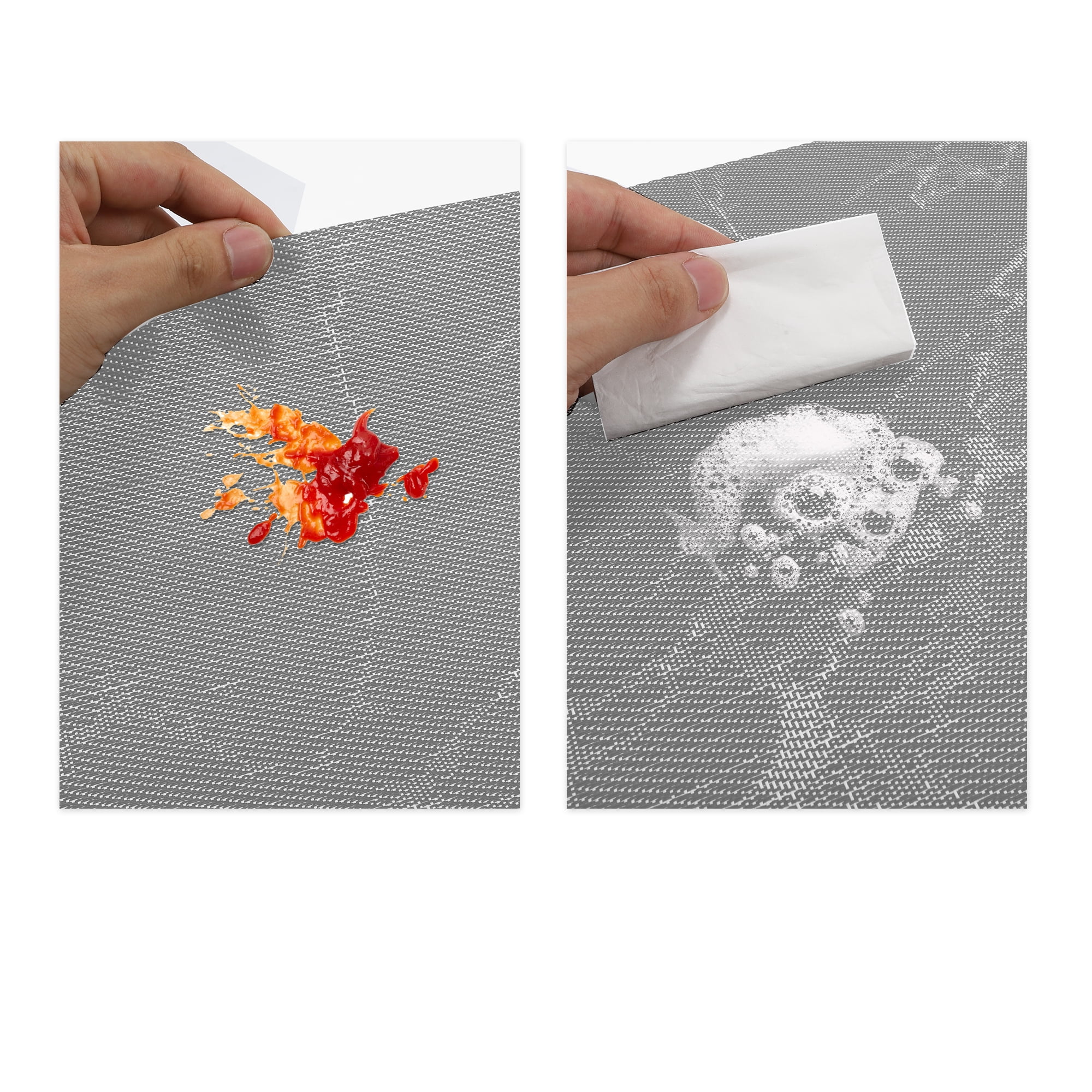 Unique Bargains 4 Pcs Marble Pattern Polyester Heat Resistant Washable Placemats  Gray