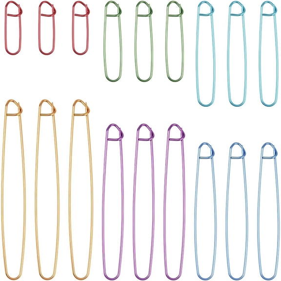 1 Box 6 Size 18Pcs Yarn Stitch Holders Knit Cable Stitch Holder Bulk Metal Practical Colorful Handy Needle Knitting Crochet Tools