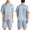 Gray, variant on Mens Pajamas Set Lounge Sets for Men Plain Satin Sleepwear Soft Smooth Short Sleeve Short Pant Sleepwear Man with Pockets Two Pajamas Soft Pajamas Blue L