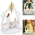 thumbnail image 1 of Desktop Ornament Scene With Lights Hand Painted Figurine Holy Family Manger Scene Sets For Christmas Indoor Tabletop Decorations, 1 of 8