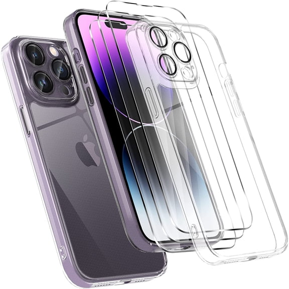 Phone Case Compatible for iPhone 14 Pro Max Built-in Glass Camera Protector, Shock Absorption