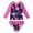 Pink, variant on Uccdo Children's Two-Piece Swimsuit Bathing Suit Kids Girls Rash Guard Long Sleeve Swimwear 2-10Y