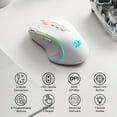 thumbnail image 2 of Redragon M612 PRO RGB Gaming Mouse, 8000 DPI Wired/Wireless Optical Gamer Mouse with 9 Programmable Buttons & 6 Backlit Modes, BT & 2.4G Wireless, Software Supports, White, 2 of 8