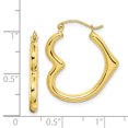 thumbnail image 2 of 10K Yellow Gold Hollow Heart Shape Hoop Earrings, 2 of 2