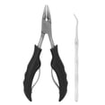 thumbnail image 1 of 2pcs Stainless Steel Nail Clipper Set Professional Curved Blade Toenail Clippers, 1 of 4