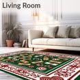 thumbnail image 2 of ODIKA 8'x10' Machine Washable Non-Slip Area Rug, North Pole Confection Artisan High Traffic Rug with Pad, Green, 647047, 2 of 8