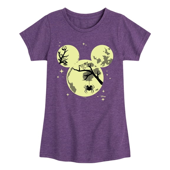 Disney - Halloween Mickey Head - Youth Girls Fitted Short Sleeve T-Shirt
