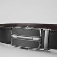 thumbnail image 2 of Men's Belt, Silver Buckle Leather Belt for Men, Adjustable Automatic Buckle Belt 3.5cm * 130cm (Box Included), Business Leather Belt, Holiday Gifts Ma, 2 of 5