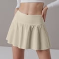 thumbnail image 2 of vigerkar Women Mini Tennis Skirts with Shorts High Waisted Golf Skirts Pleated A Line Short Skirt Flowy Workout Sport Athletic Skorts 2025 Beige, XL, 2 of 6