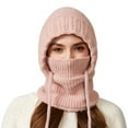 thumbnail image 5 of Women's Knit Balaclava, 3-in-1 Winter Scarf Hat with Fleece Lining, Windproof Cold Weather Face Mask for Skiing, Snowboarding, Hiking and Outdoor Activities, 5 of 6