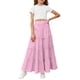 thumbnail image 3 of Vestido de Fiesta de Navidad de las Niñas de Verano Color Sólido Elástico de la Cintura Nudo Completo Falda Vestido Midi, Lindo Traje de Vacaciones, 3 of 8