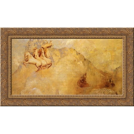 Apollo's Chariot 24x17 Gold Ornate Wood Framed Canvas Art by Redon, Odilon