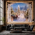 thumbnail image 6 of Wooden Sleigh Beside a Lantern on a Snowy Forest Path, Cozy Digital Art for Nature Lovers, Winter Cabin Decor, Christmas Gift, Tapestry Wall Hanging for Bedroom and Den, 6 of 7