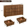 thumbnail image 3 of LEFHDA 63" Large 9 Drawer Wood Dressers, Fluted Wide Chest of Drawers, Mid Century Modern Wood Dresser for Living Room, Bedroom, Walnut, 3 of 11